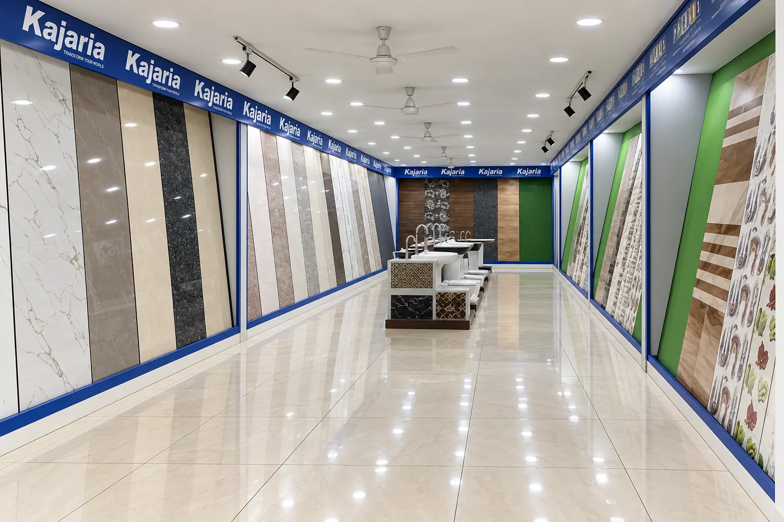 Kajaria के Tiles का showroom दृश्य