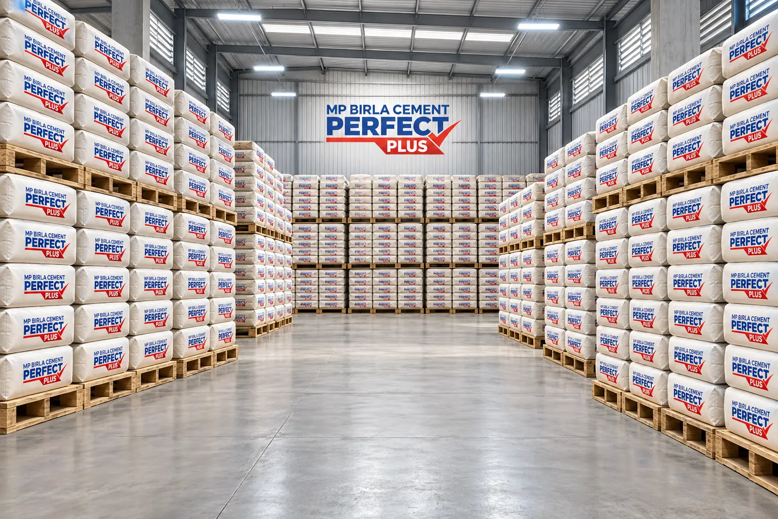 MP Birla Perfect Cement के Cement का showroom दृश्य