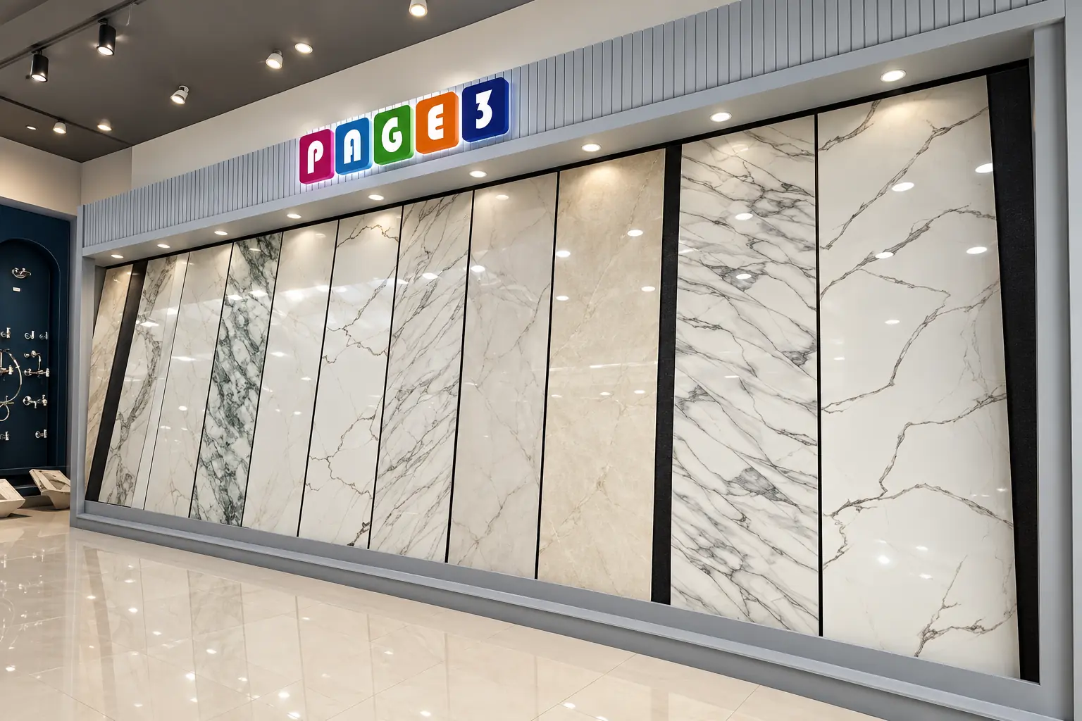 Page 3 की range &mdash; Tiles के aisle का दृश्य