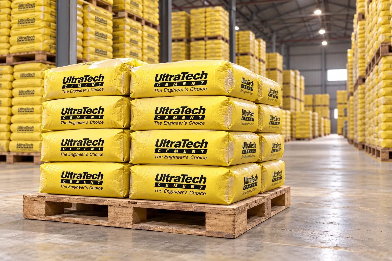 UltraTech के Cement का नज़दीकी display