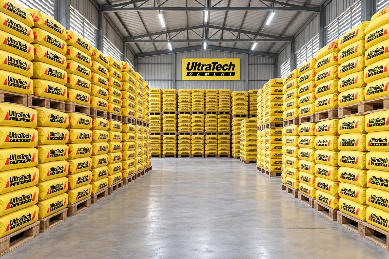 UltraTech के Cement का showroom दृश्य