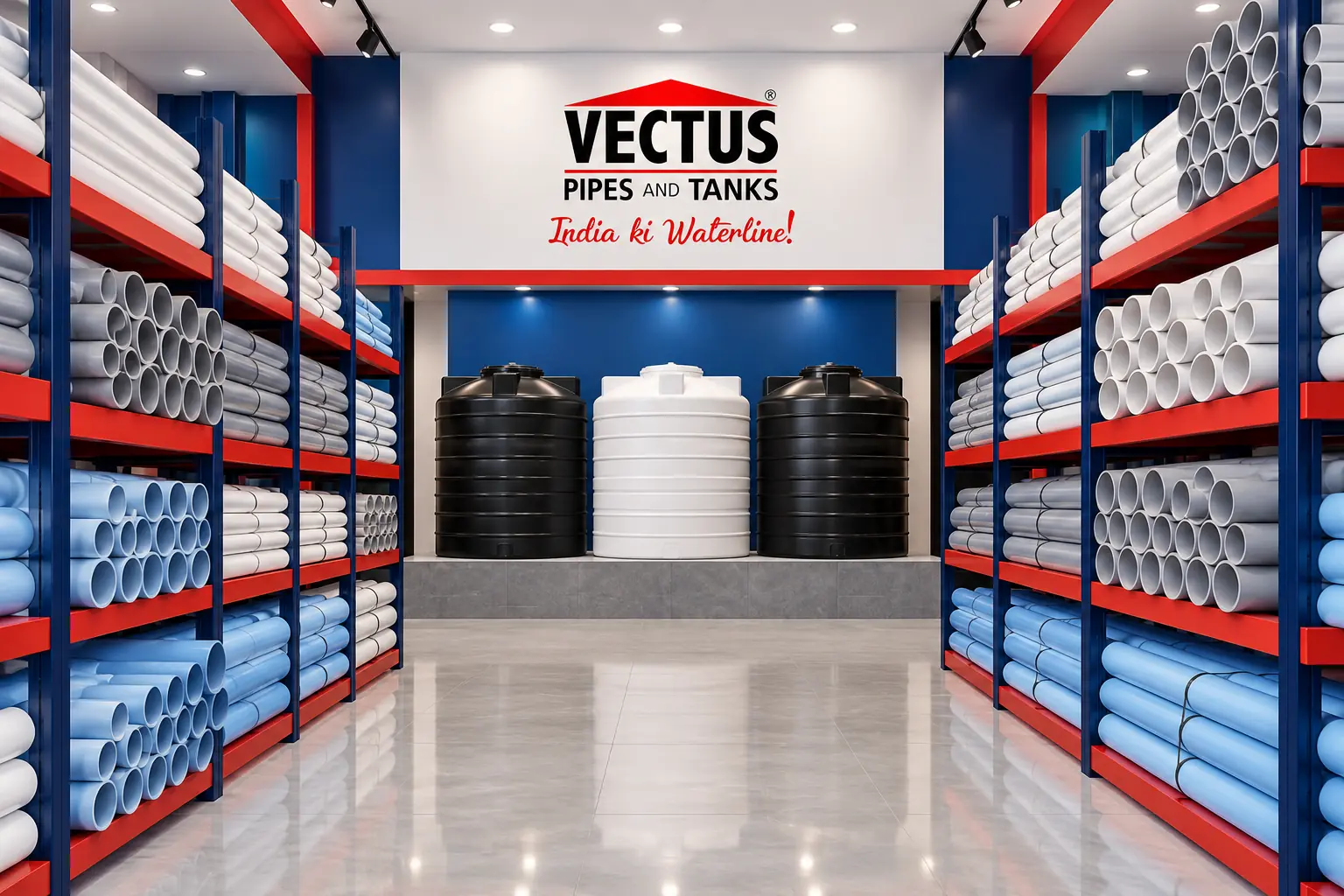 Vectus के Water Tanks का showroom दृश्य
