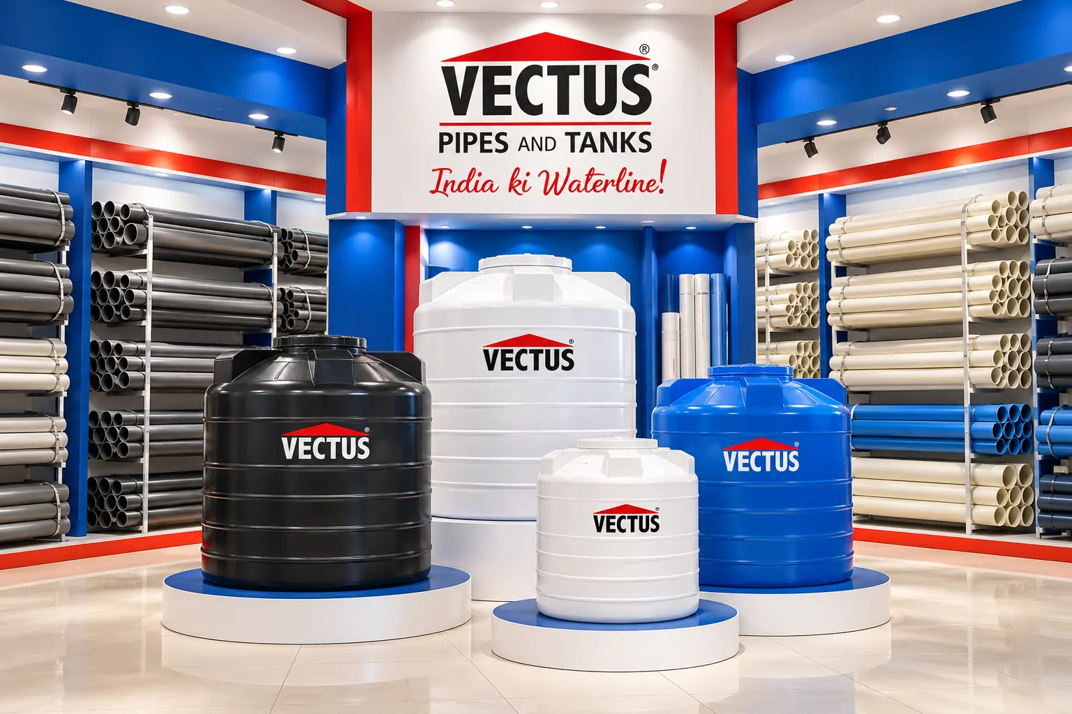 Vectus के Water Tanks का नज़दीकी display
